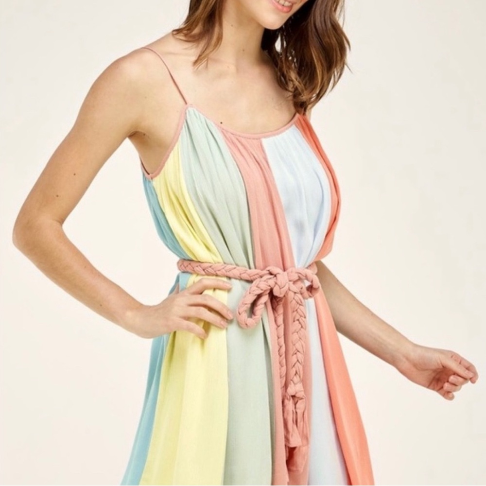 Storia rainbow tie dress